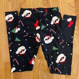 Womens Christmas Leggings Cute Santa Candy Canes Printed Tights Holiday